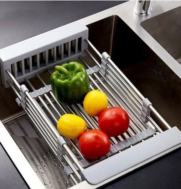 Сушилка для посуды столовых приборов овощей фруктов на кухню Органайзер на мойку раковину сталь pos137