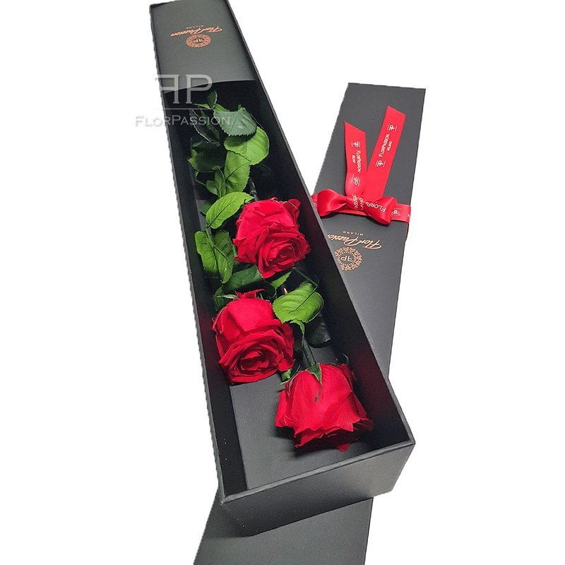 Романтическая красная консервированная  роза в роскошной подарочной упаковке NS11